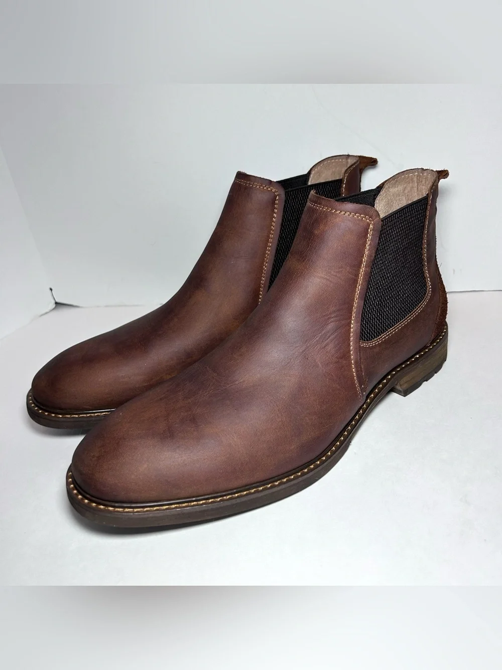 Florsheim Lodge Plain Toe Gore Chelsea Boot Men’s Brown Leather